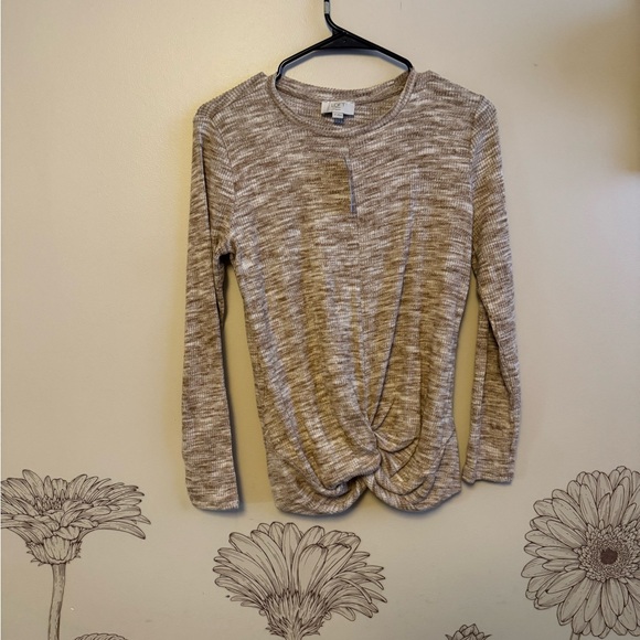 LOFT Tops - LOFT Beige Twist Front Blouse